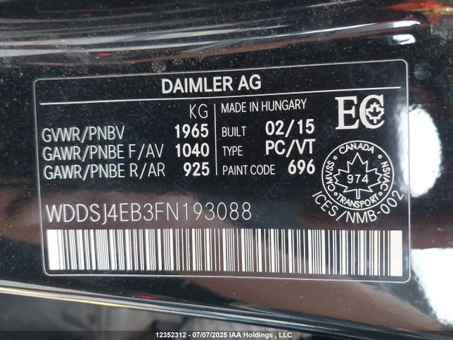WDDSJ4EB3FN193088 Mercedes-Benz 2015