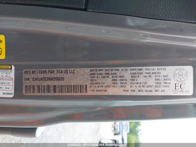 1C4HJXEG3NW268625 Jeep Wrangler