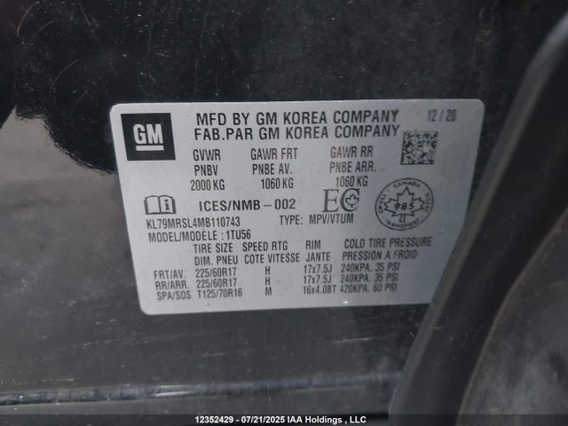 KL79MRSL4MB110743 Chevrolet l3t - l3, sidi, vvt, alum
