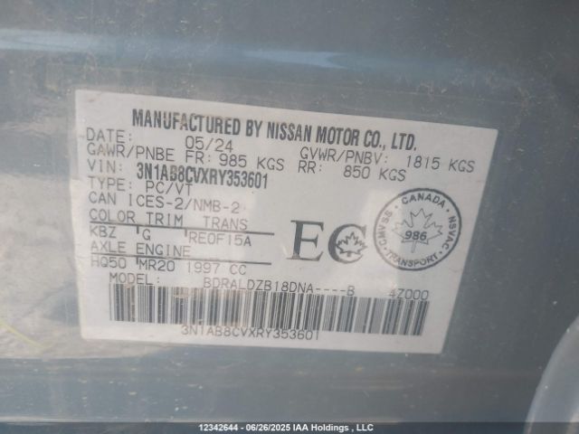 3N1AB8CVXRY353601 Nissan Sentra