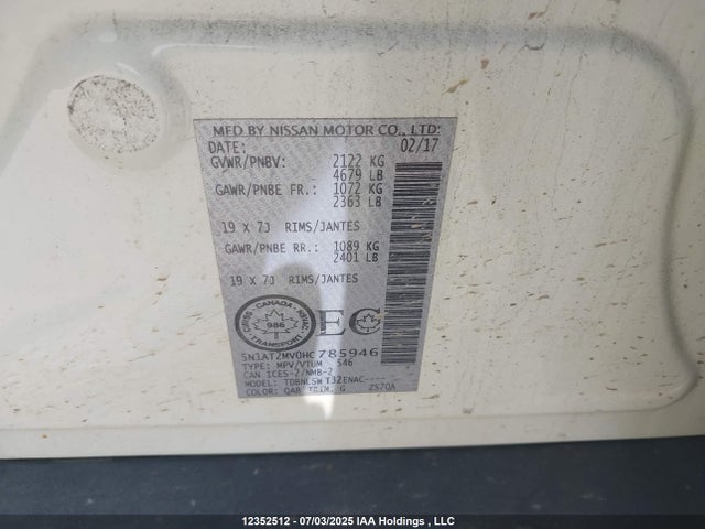 5N1AT2MV0HC785946 Nissan Rogue