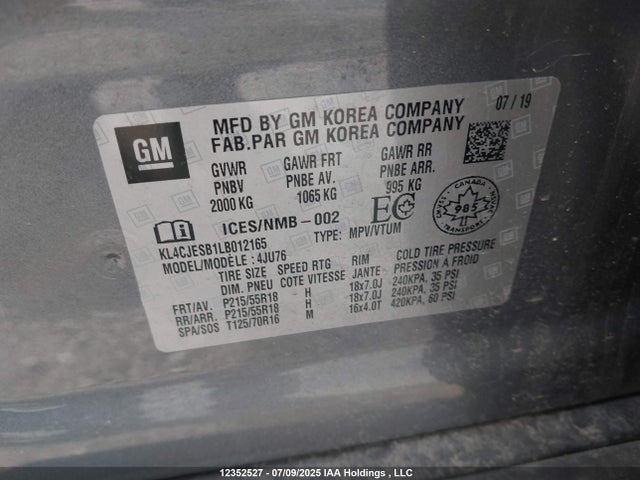 KL4CJESB1LB012165 Buick luv: mfi, variable valve timing, alum, e85 max