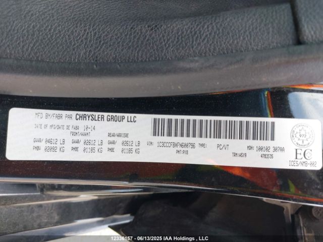 1C3CCCFBXFN600796 Chrysler 200