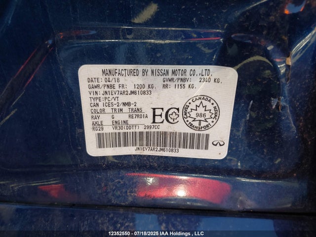 JN1EV7AR2JM610833 Infiniti 2018