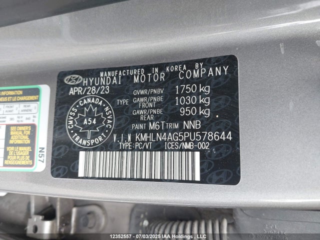 KMHLN4AG5PU578644 Hyundai mpi nu pe