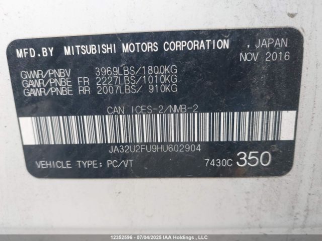 JA32U2FU9HU602904 Mitsubishi 2.0 dohc mivec