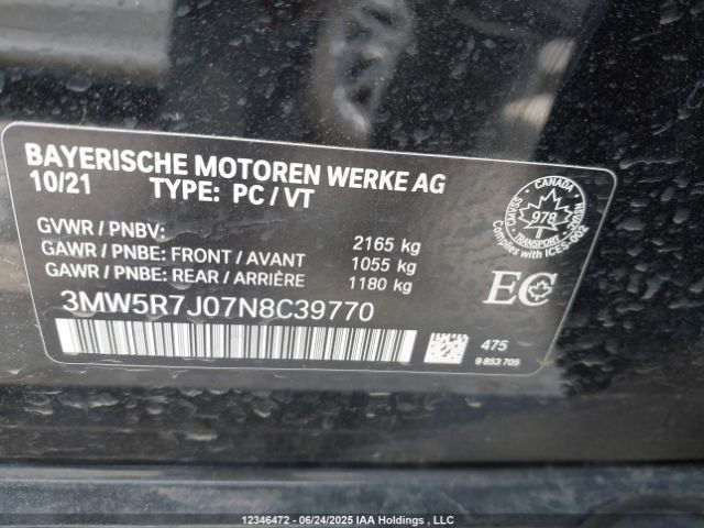 3MW5R7J07N8C39770 BMW 330I