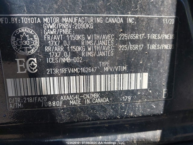 Toyota a25a-fks 2021 2T3R1RFV4MC162647 Image 9