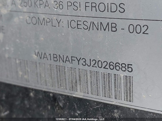 WA1BNAFY3J2026685 Audi 2018