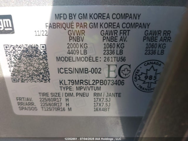 Chevrolet l3t 2023 KL79MRSL2PB073406 Image 9