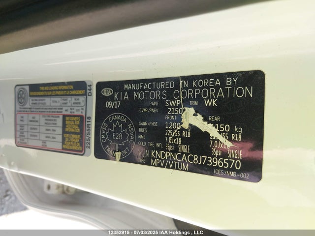 KIA gdi theta ii 2018 KNDPNCAC8J7396570 Image 9
