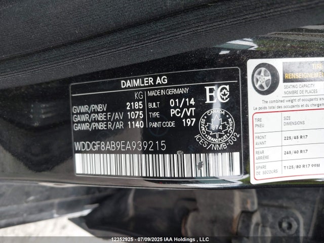 WDDGF8AB9EA939215 Mercedes-Benz 2014