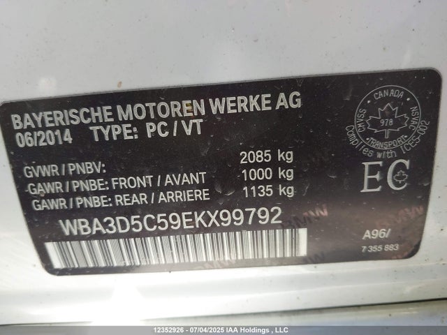 BMW 328D 2014 WBA3D5C59EKX99792 Image 9