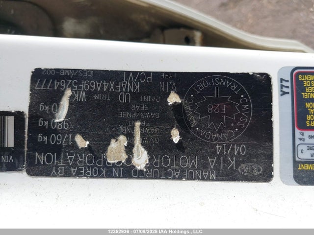 KIA dohc mpi nu 2015 KNAFX4A69F5264777 Image 9