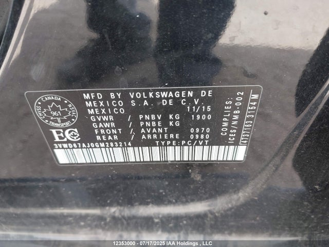 3VWD67AJ0GM283214 Volkswagen 1.4t