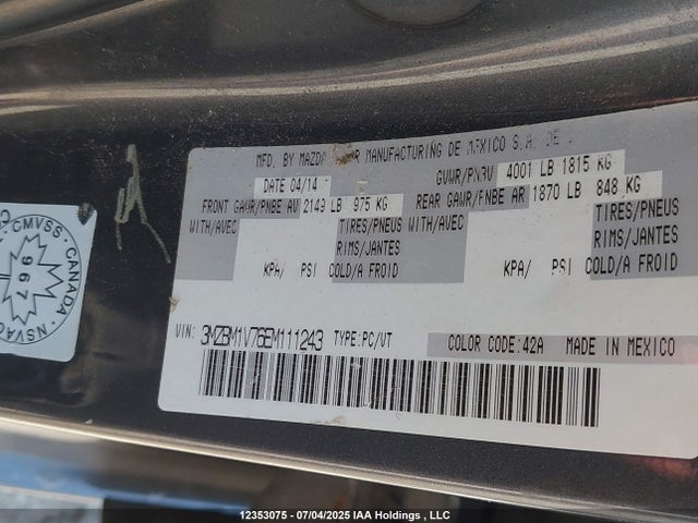 3MZBM1V76EM111243 Mazda pe