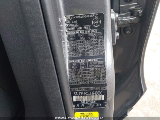 Land Rover aj20p 2018 SALCP2RX6JH748090 Image 9