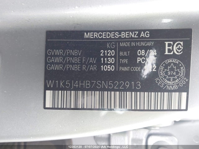 W1K5J4HB7SN522913 Mercedes-Benz m260