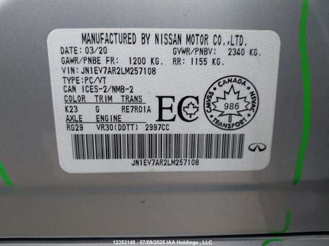 Infiniti 2020 2020 JN1EV7AR2LM257108 Image 9
