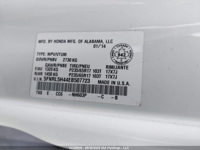 5FNRL5H44EB507723 Honda j35z8