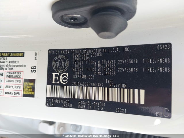 Toyota m20a-fks 2023 7MUDAABG8PV064847 Image 9