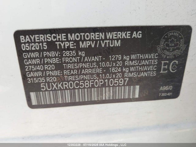 5UXKR0C58F0P10597 BMW X5