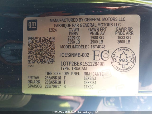 1GTP2BEK1S1128498 GMC l3b