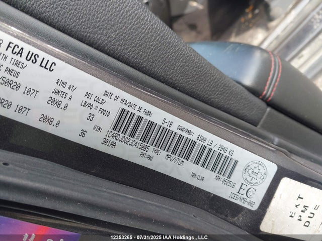 1C4RDJDG2JC415085 Dodge 2018