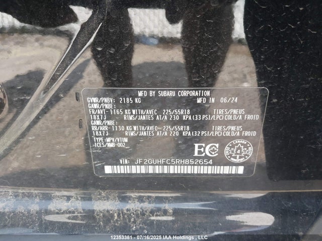 Subaru na 2024 JF2GUHFC5RH852654 Image 9