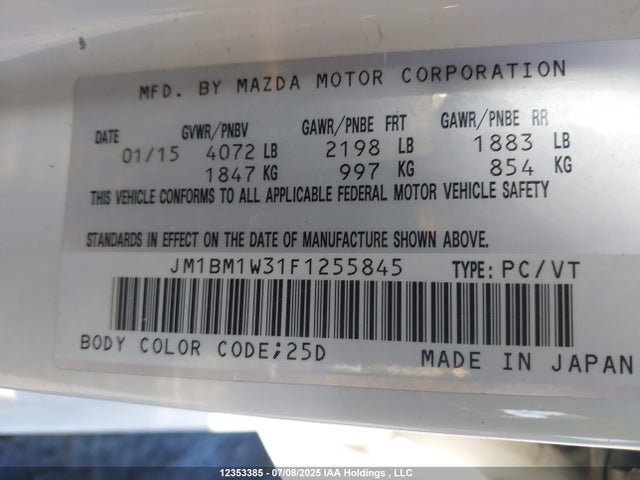 JM1BM1W31F1255845 Mazda py
