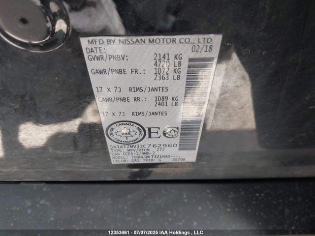 5N1AT2MV3JC762960 Nissan 2018