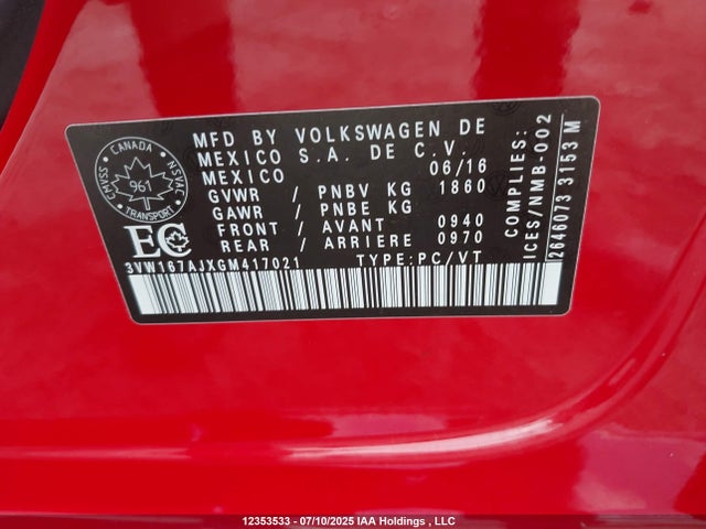 3VW167AJXGM417021 Volkswagen Jetta
