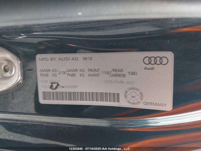 Audi flex fuel engine 2014 WAUWFBFR8EA004984 Image 9