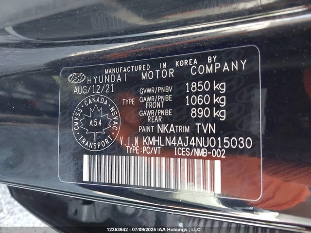 KMHLN4AJ4NU015030 Hyundai gdi kappa