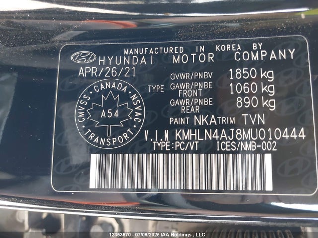 KMHLN4AJ8MU010444 Hyundai gdi kappa