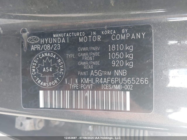 KMHLR4AF6PU565266 Hyundai t-gdi gamma ii