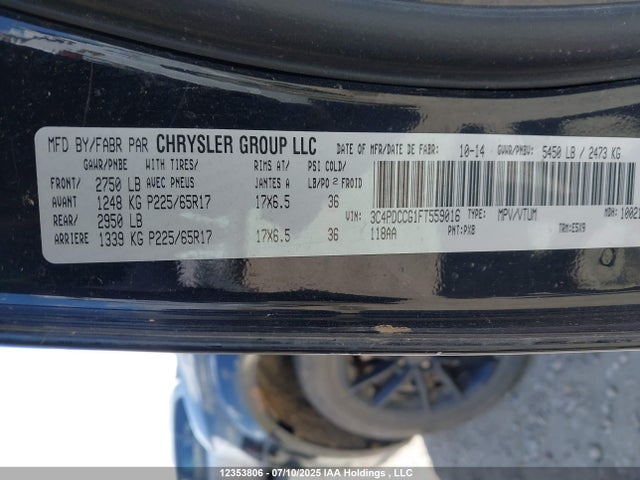3C4PDCCG1FT559016 Dodge 2015