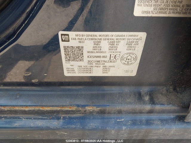 2GC1YME77N1236327 Chevrolet l8t