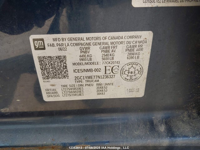 2GC1YME77N1236327 Chevrolet l8t