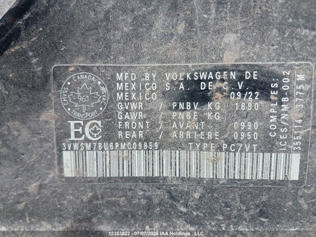 Volkswagen tsi 2023 3VWSM7BU6PM009859 Image 9