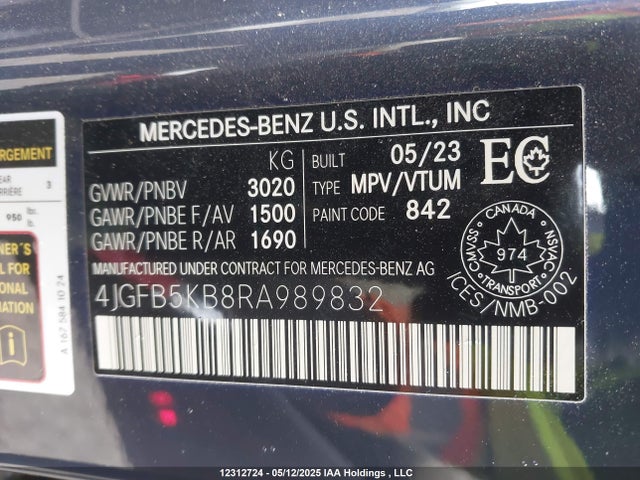 4JGFB5KB8RA989832 Mercedes-Benz m256