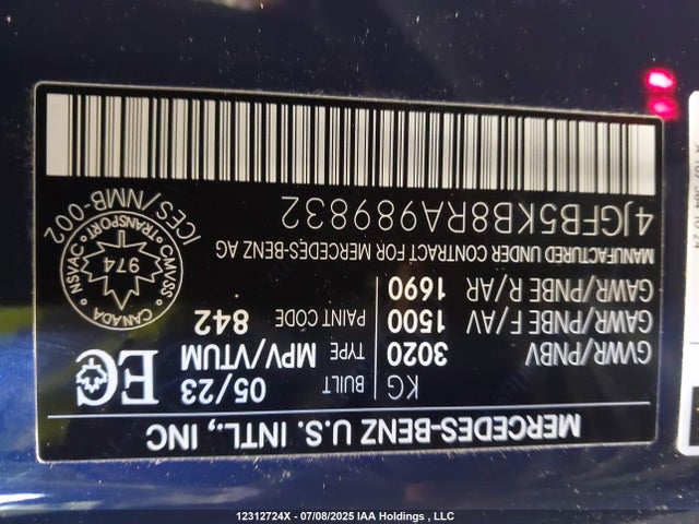 4JGFB5KB8RA989832 Mercedes-Benz m256