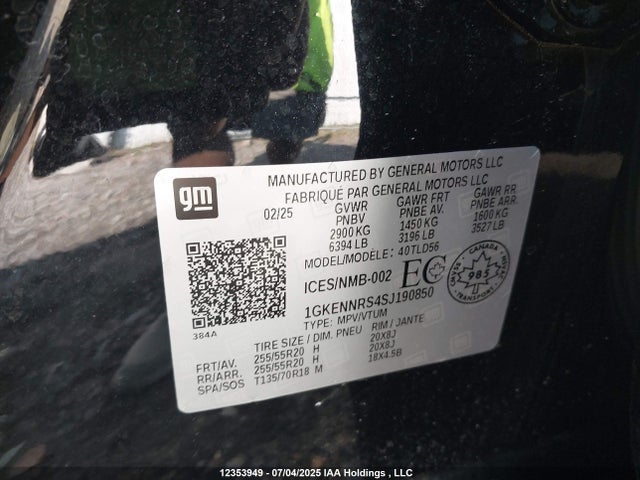 1GKENNRS4SJ190850 GMC lk0