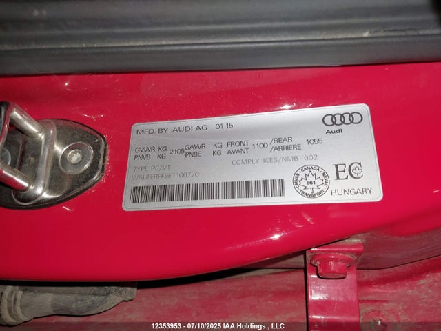 WAUFFRFF9F1100770 Audi 2015