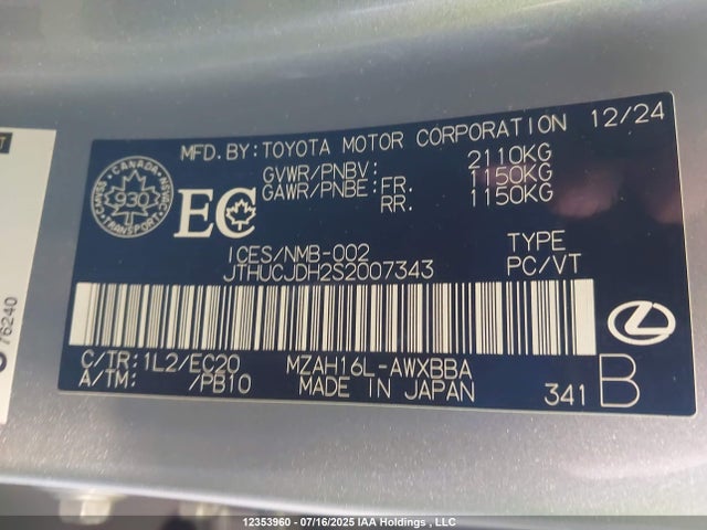 Lexus m20a-fxs 2025 JTHUCJDH2S2007343 Image 19