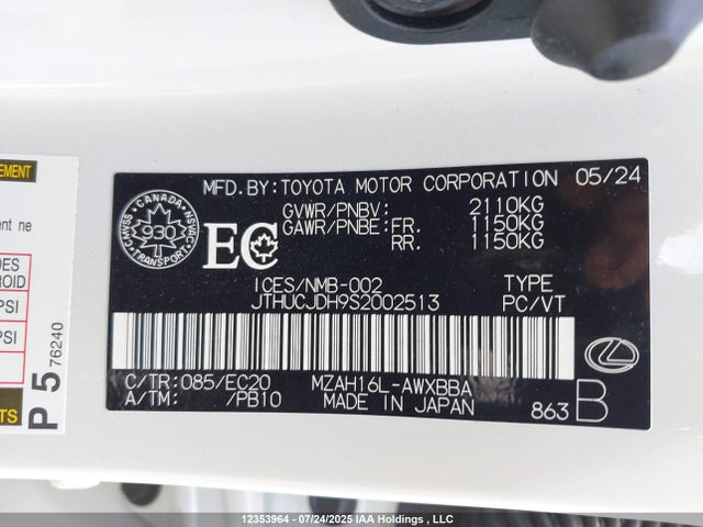 JTHUCJDH9S2002513 Lexus m20a-fxs