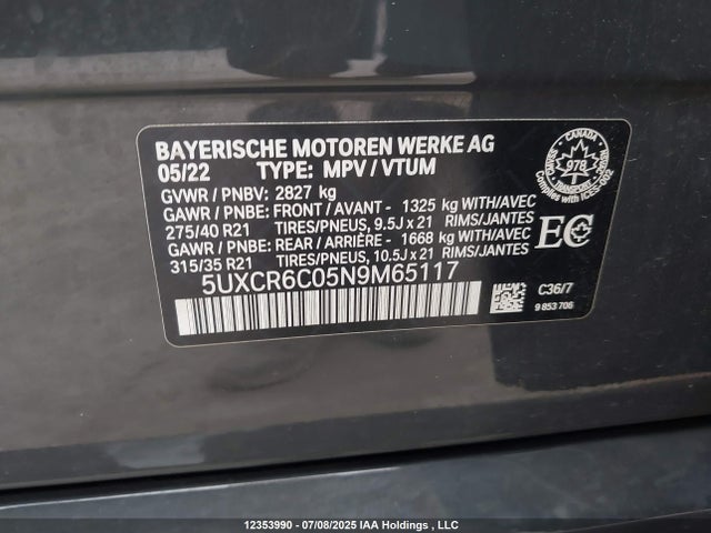 5UXCR6C05N9M65117 BMW X5