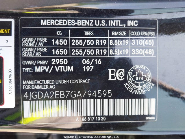Mercedes-Benz om642 2016 4JGDA2EB7GA794595 Image 18