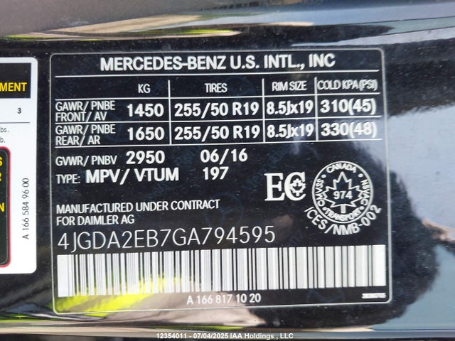 Mercedes-Benz om642 2016 4JGDA2EB7GA794595 Image 9