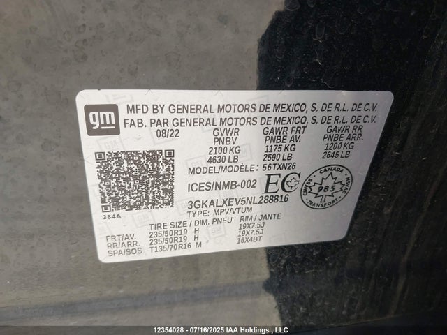 3GKALXEV5NL288816 GMC lyx